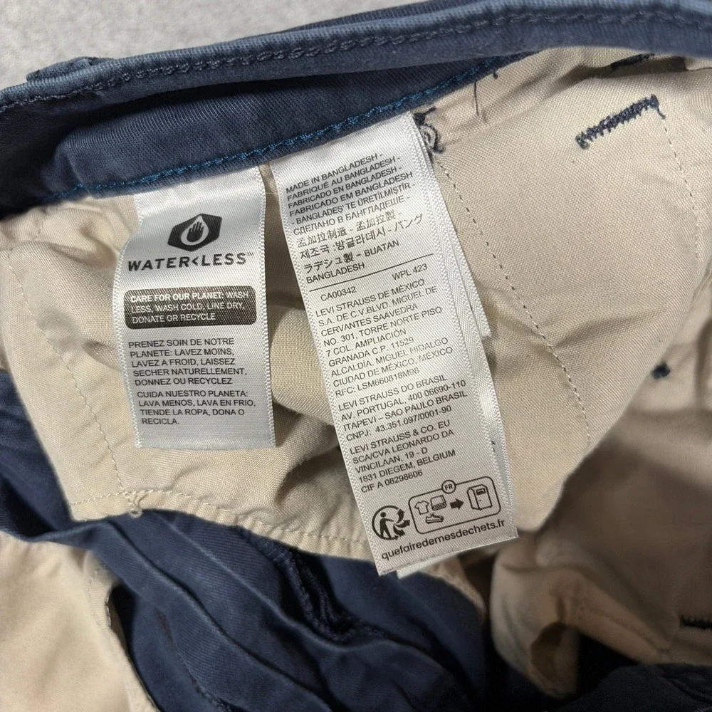 Levi's XX Chino Standard Taper Pants Mens 38x32 (Fits 36x29) Blue Stretch Cotton